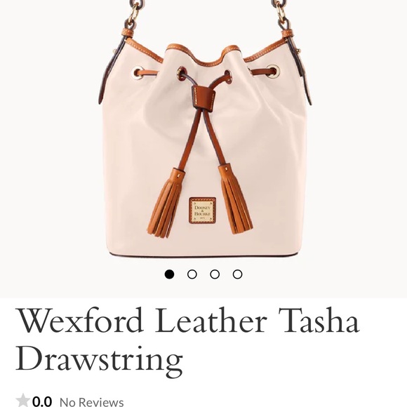 Dooney & Bourke Handbags - Dooney & Bourke Cream and Brown Leather Drawstring Bag